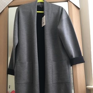 Theory double face cardigan light charcoal/black M